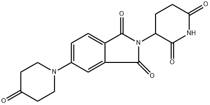 2-(2,6-dioxopiperidin-3-yl)-5-(4-oxopiperidin-1-yl)isoindoline-1,3-dione 结构式