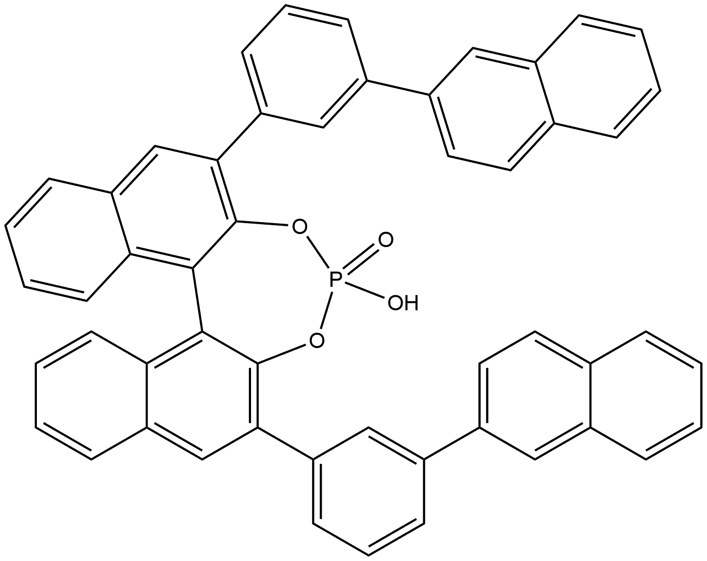 (11bR)-4-Hydroxy-2,6-bis(3-(naphthalen-2-yl)phenyl)dinaphtho[2,1-d:1',2'-f][1,3,2]dioxaphosphepine 4-oxide 结构式