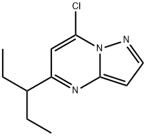 7-氯-5-(3-戊基)吡唑并[1,5-A]嘧啶 结构式