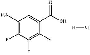5-氨基-3,4-二氟-2-甲基苯甲酸盐酸盐 结构式