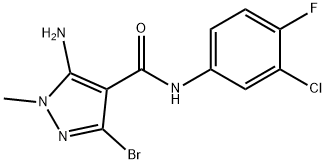 1H-Pyrazole-4-carboxamide, 5-amino-3-bromo-N-(3-chloro-4-fluorophenyl)-1-methyl- 结构式