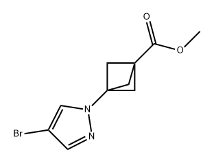 Bicyclo[1.1.1]pentane-1-carboxylic acid, 3-(4-bromo-1H-pyrazol-1-yl)-, methyl ester 结构式