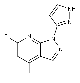 6-氟-4-碘-1-(3-吡唑基)-1H-吡唑并[3,4-B]吡啶 结构式