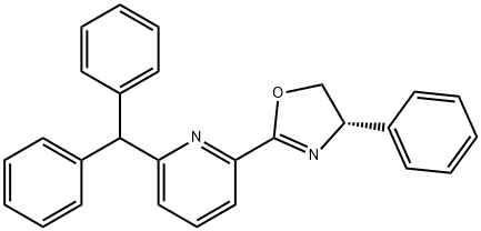 (S)-2-(6-苯甲基吡啶-2-基)-4-苯基-4,5-二氢噁唑 结构式