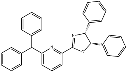 (4R,5S)-2-(6-二苯甲基吡啶-2-基)-4,5-二苯基-4,5-二氢恶唑 结构式