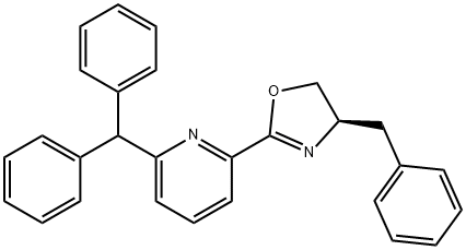 (R)-2-(6-二苯甲基吡啶-2-基)-4-苄基-4,5-二氢恶唑 结构式