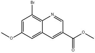 8-溴-6-甲氧基喹啉-3-羧酸甲酯 结构式