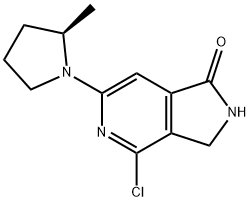 4-Chloro-2,3-dihydro-6-[(2R)-2-methyl-1-pyrrolidinyl]-1H-pyrrolo[3,4-c]pyridin-1-one 结构式