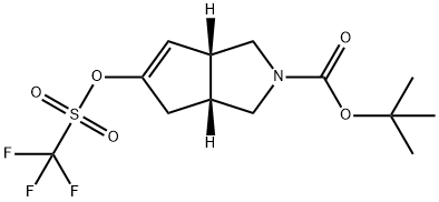 (3AR,6AR)-5-(((三氟甲基)磺酰基)氧基)-3,3A,6,6A-四氢环戊并[C]吡咯-2(1H)-羧酸叔丁酯 结构式
