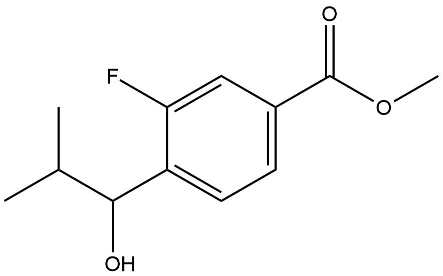 Methyl 3-fluoro-4-(1-hydroxy-2-methylpropyl)benzoate 结构式