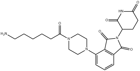 4-[4-(6-amino-1-oxopentyl)-1-piperazinyl]-2-(2,6-dioxo-3-piperidinyl)-1H-Isoindole-1,3(2H)-dione, 结构式