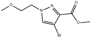 4-溴-1-(2-甲氧基乙基)-1H-吡唑-3-羧酸甲酯 结构式