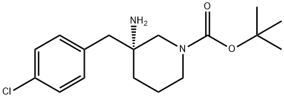 (3R)-3-氨基-3-[(4-氯苯基)甲基]-1-哌啶羧酸1,1-二甲基乙酯 结构式