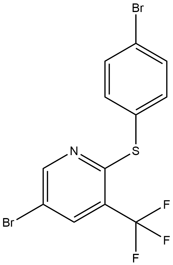 5-Bromo-2-[(4-bromophenyl)thio]-3-(trifluoromethyl)pyridine 结构式