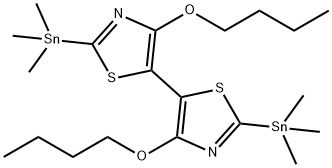 4,4'-二丁氧基-2,2'-双(三甲基锡)-5,5'-联噻唑 结构式