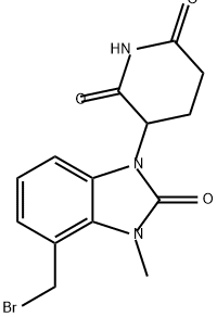 3-(4-(溴甲基)-3-甲基-2-氧代-2,3-二氢-1H-苯并[D]咪唑-1-基)哌啶-2,6-二酮 结构式