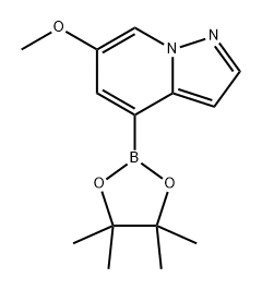 6-甲氧基-4-(4,4,5,5-四甲基-1,3,2-二氧硼杂环戊烷-2-基)吡唑并[1,5-A]吡啶 结构式