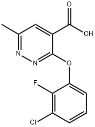 3-(3-chloro-2-fluorophenoxy)-6-methylpyridazine-4-carboxylic acid 结构式