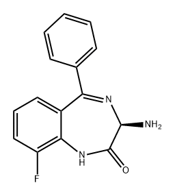 (R)-3-氨基-9-氟-5-苯基-1H-苯并[E] [1,4]二氮杂-2(3H)-酮 结构式