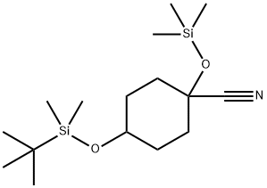 4-[(1,1-二甲基乙基)二甲基甲硅烷基]氧]-1-[(三甲基甲硅烷基)氧]环己烷腈 结构式