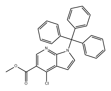 4-氯-1-三苯甲基-1H-吡咯并[2,3-B]吡啶-5-羧酸甲酯 结构式