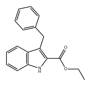 3-苄基-1H-吲哚-2-羧酸乙酯 结构式