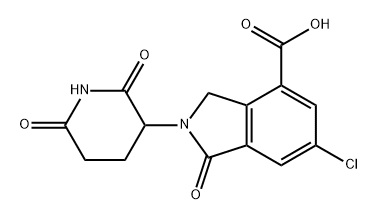 6-氯-2-(2,6-二氧哌啶-3-基)-1-氧异辛醇-4-羧酸 结构式