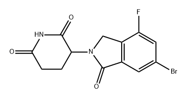 3-(6-溴-4-氟-1-氧代异吲哚啉-2-基)哌啶-2,6-二酮 结构式