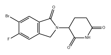 3-(6-溴-5-氟-1-氧代异吲哚啉-2-基)哌啶-2,6-二酮 结构式