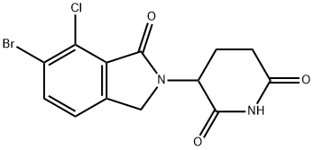 3-(6-溴-7-氯-1-氧代异吲哚啉-2-基)哌啶-2,6-二酮 结构式