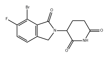 3-(7-溴-6-氟-1-氧代异吲哚啉-2-基)哌啶-2,6-二酮 结构式