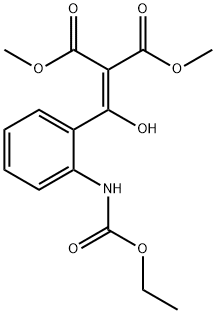 Propanedioic acid, 2-[[2-[(ethoxycarbonyl)amino]phenyl]hydroxymethylene]-, 1,3-dimethyl ester 结构式