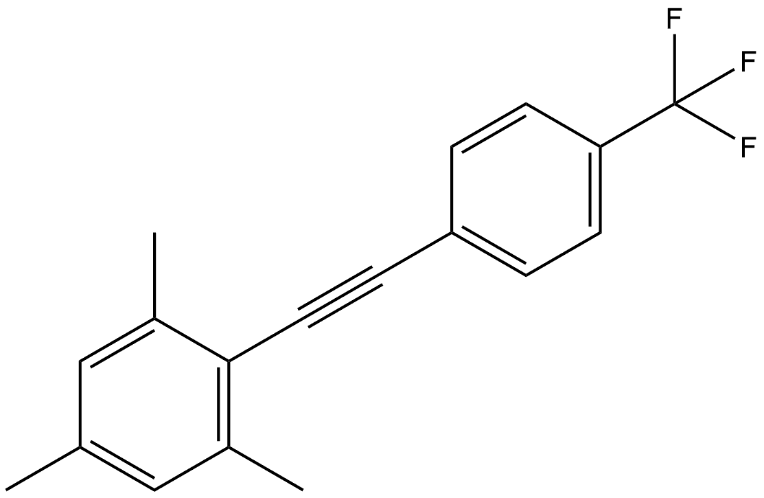 1,3,5-Trimethyl-2-[2-[4-(trifluoromethyl)phenyl]ethynyl]benzene 结构式