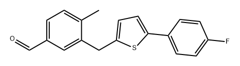 3-((5-(4-氟苯基)噻吩-2-基)甲基)-4-甲基苯甲醛 结构式