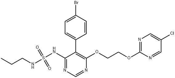 Sulfamide, N-[5-(4-bromophenyl)-6-[2-[(5-chloro-2-pyrimidinyl)oxy]ethoxy]-4-pyrimidinyl]-N'-propyl- 结构式