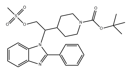 4-(2-((甲基磺酰基)氧基)-1-(2-苯基-1H-苯并[D]咪唑-1-基)乙基)哌啶-1-甲酸叔丁酯 结构式