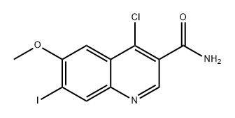 4-氯-7-碘-6-甲氧基喹啉-3-甲酰胺 结构式