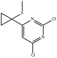 Pyrimidine, 2,4-dichloro-6-[1-(methylthio)cyclopropyl]- 结构式