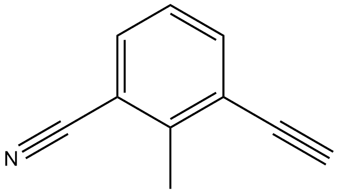 3-乙炔基-2-甲基苄腈 结构式