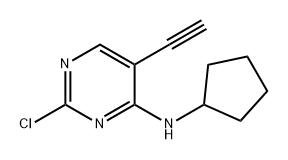 2-氯-N-环戊基-5-乙炔基嘧啶-4-胺 结构式