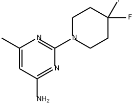 2-(4,4-二氟-1-哌啶基)-6-甲基-4-嘧啶胺 结构式