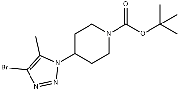 4-(4-溴-5-甲基-1H-1,2,3-三唑-1-基)哌啶-1-羧酸叔丁酯 结构式