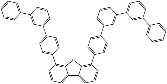 二苯并呋喃,4-[1,1'-:3',1''-:3'-,1''-四元苯基]-4-基-6-[1,1'-,3'-三元苯基]-4基- 结构式