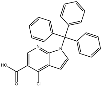 4-氯-1-三苯甲基-1H-吡咯并[2,3-B]吡啶-5-羧酸 结构式