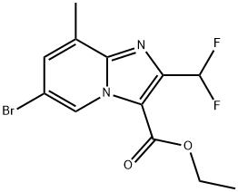 Ethyl 6-bromo-2-(difluoromethyl)-8-methylimidazo[1,2-a]pyridine-3-carboxylate 结构式