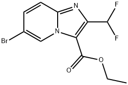 Ethyl 6-bromo-2-(difluoromethyl)imidazo[1,2-a]pyridine-3-carboxylate 结构式