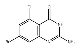 2-氨基-7-溴-5-氯喹唑啉-4(3H)-酮 结构式