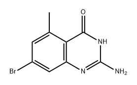 2-氨基-7-溴-5-甲基喹唑啉-4(3H)-酮 结构式