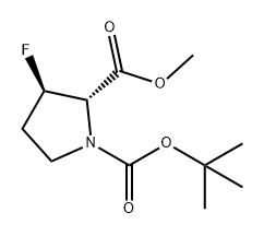 (2S,3R)-N-BOC-3-氟吡咯烷-2-羧酸甲酯 结构式