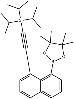三异丙基((8-(4,4,5,5-四甲基-1,3,2-二氧杂硼烷-2-基)萘-1-基)乙炔基)硅烷 结构式